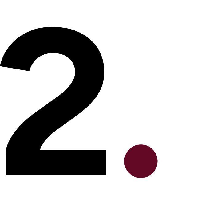 Number two with maroon dot