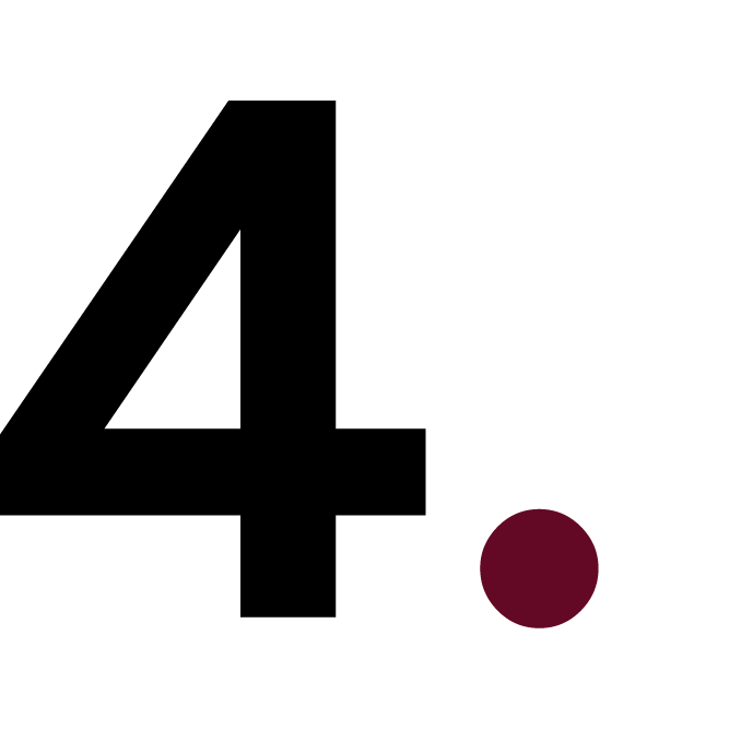 Number four with maroon dot